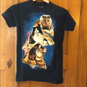 Cats Riding Pizza in Outer space Shirt